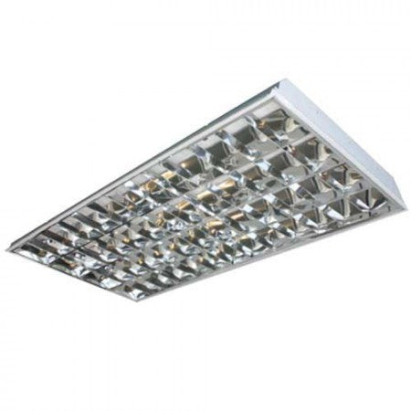 4 x 36 Watt Emergency T8 Recessed Modular Fitting (with CAT 2 Louvre) (1200x600mm)