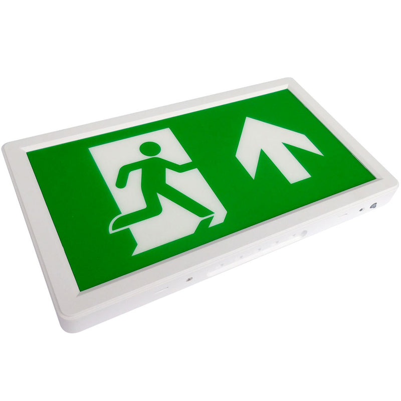 LED Emergency Slimline Illuminated Exit Sign Box (ISO 7010 Legend) - Lithium Battery