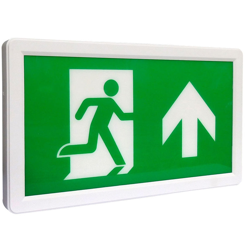 LED Emergency Slimline Illuminated Exit Sign Box (ISO 7010 Legend) - Lithium Battery