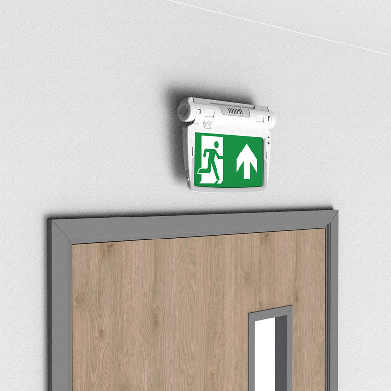 LED Emergency Illuminated Exit Sign - Self Test (5 Mounting Options)