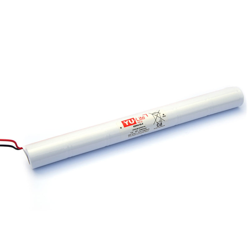 Yuasa 6 Cell In Line Ni-Cad Emergency Battery & Leads (7.2V 4Ah)